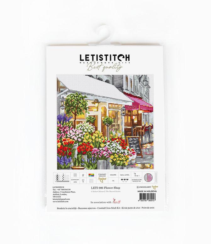 LetiStitch Counted Cross Stitch Kit – LETI 986 Flower Shop