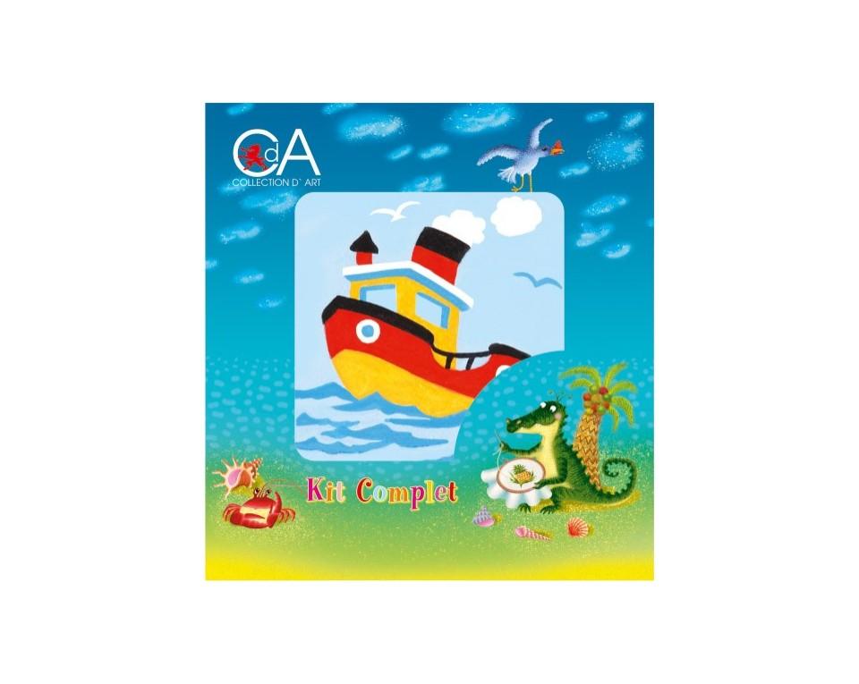 Childrens Tapestry Kit by Collection D’Art – Colourful Tugboat