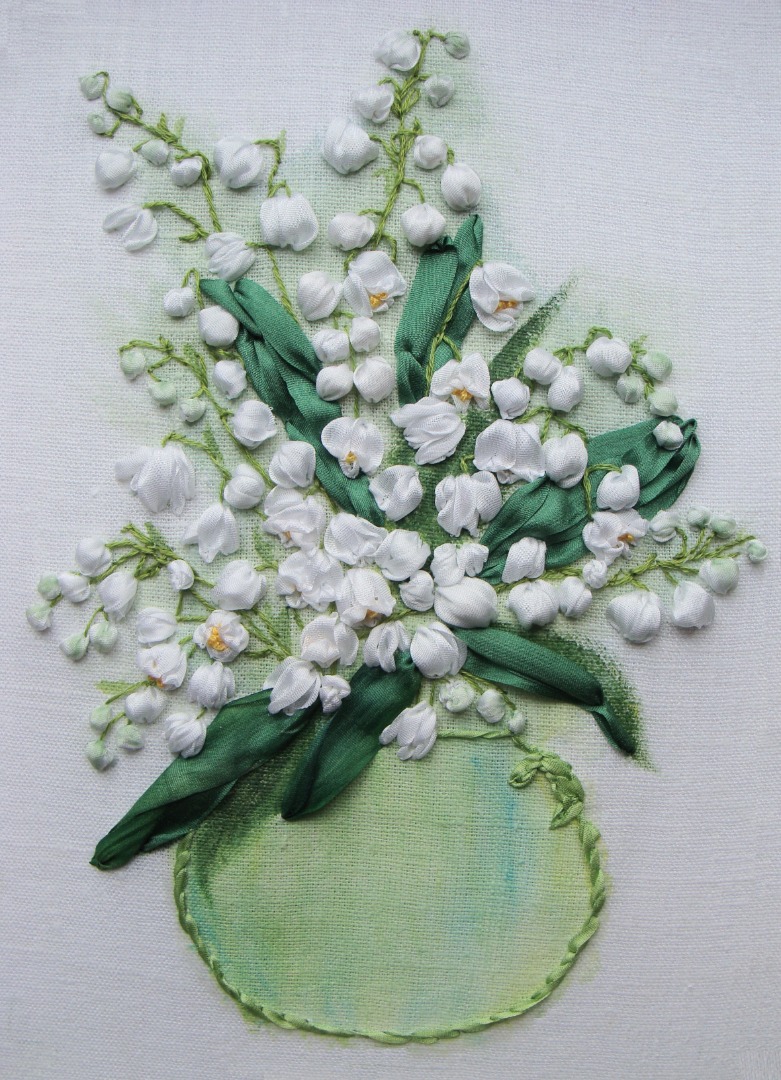 Little Owl Silk Ribbon Embroidery Kit –  Lily of the Valley – K-009 Beginner Level