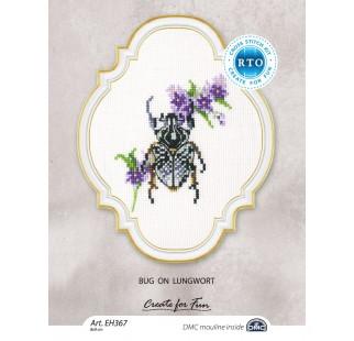 RTO Counted Cross Stitch Kit – Beetle on Lungwort – 16ct aida
