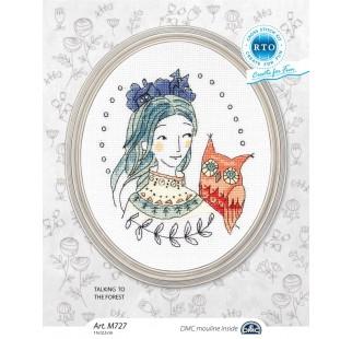 RTO Counted Cross Stitch Kit  – Talking To The Forest – Girl & Owl –