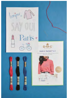 DMC Magic paper Kit – Paris- Embroidery includes 3 x threads + needle