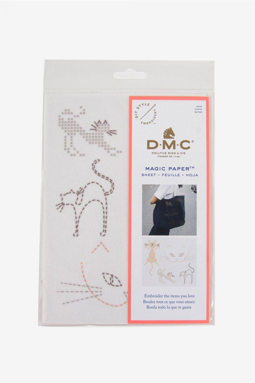DMC Magic Paper – Cats- Printed design on soluble canvas- For cross stitch