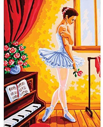 Collection D’Art Printed 100% antique cotton canvas for Needlepoint / Tapestry Ballet Practice