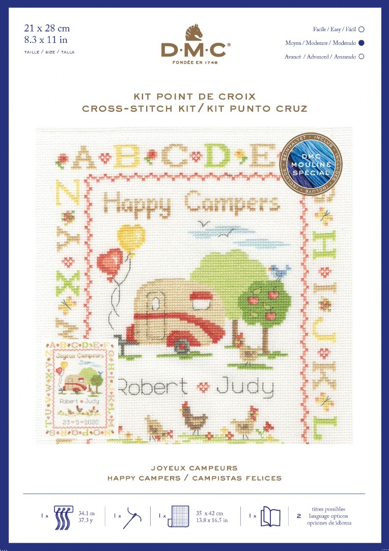 DMC Counted Cross Stitch Kit – Happy Campers
