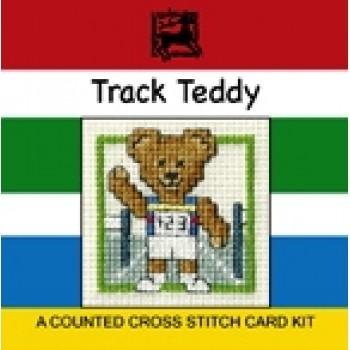 Textile Heritage Counted Cross Stitch Kit – Mini Card  – Track Teddy