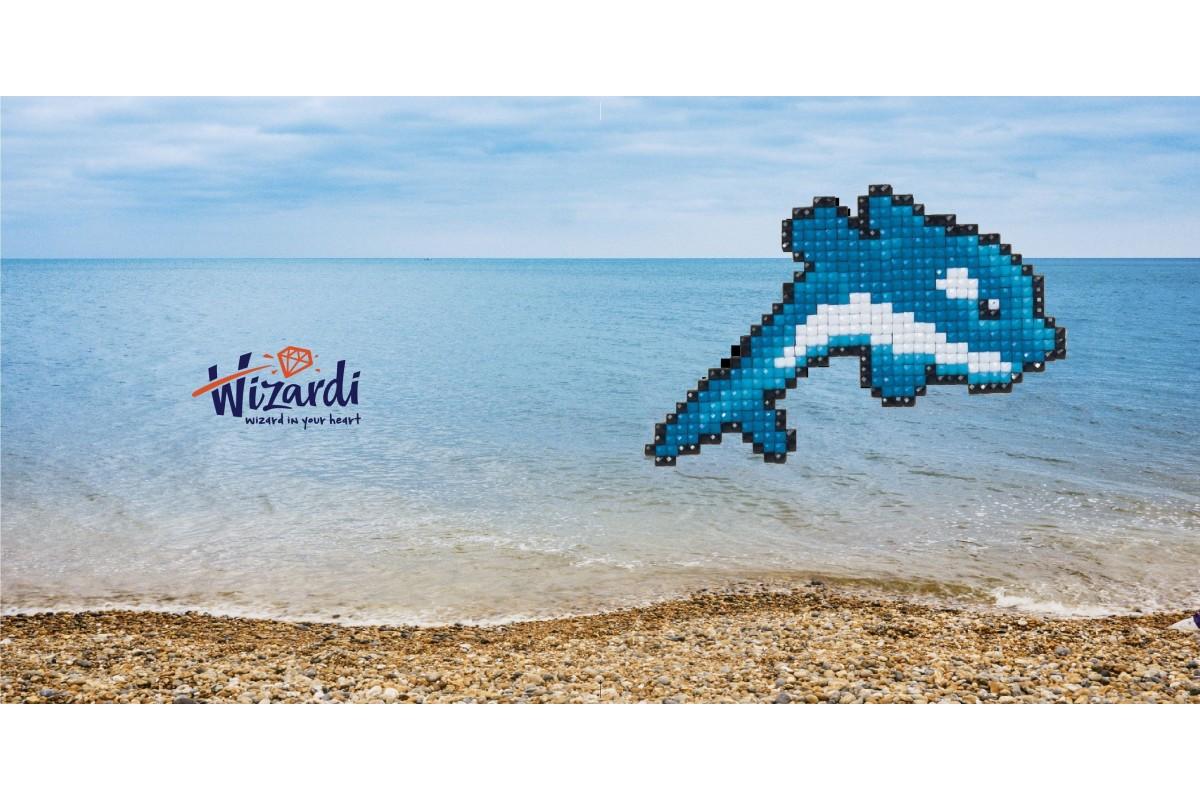 Wizardi Diamond Painting Card Kit – Dolphin
