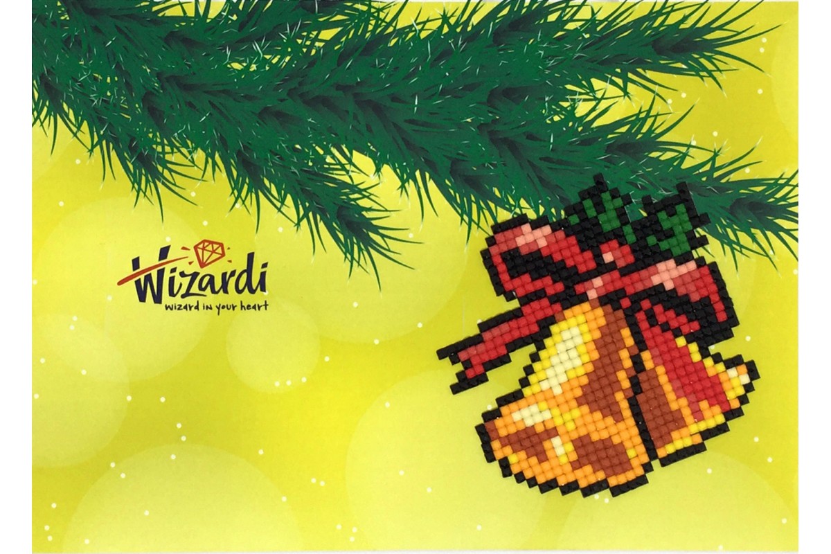 Wizardi Diamond Painting Card Kit –  Christmas card – Jingle Bells