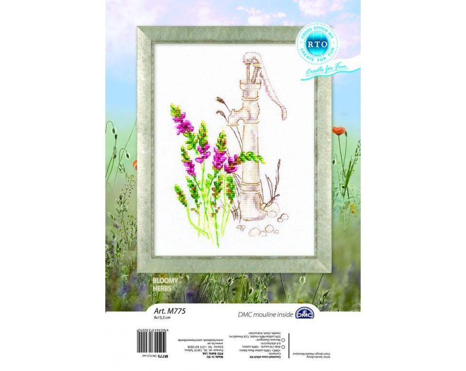RTO Counted Cross Stitch Kit –  Bloomy Herbs – Wild Flowers by a Water Pump