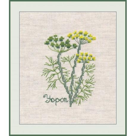 Oven Counted Cross Stitch kit – Dill – Soluble Canvas, embroider on any fabric item -1186