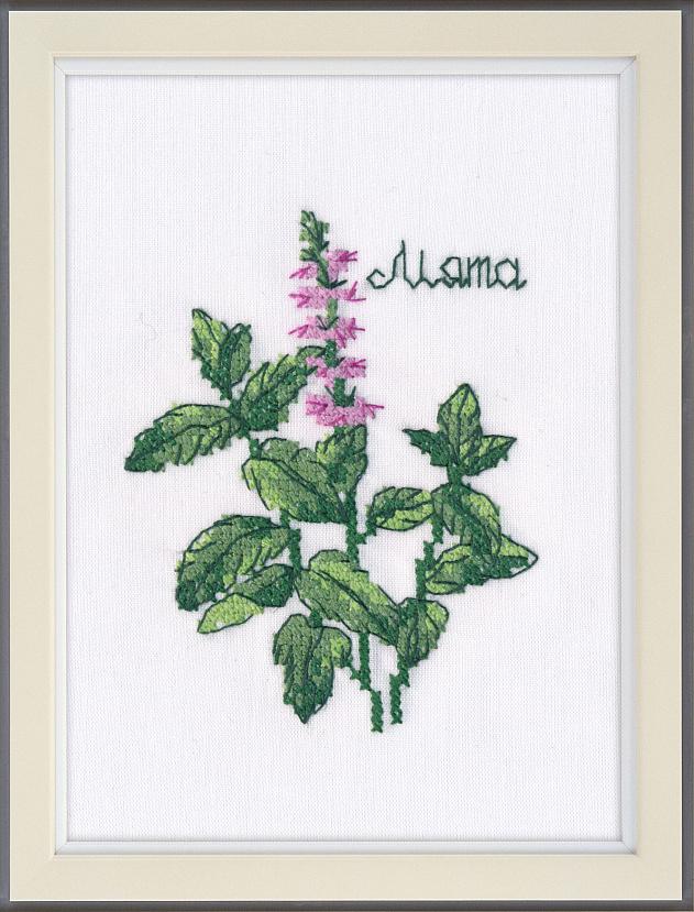 Oven Counted Cross Stitch kit – Mint – Soluble Canvas, embroider on any fabric item -1184