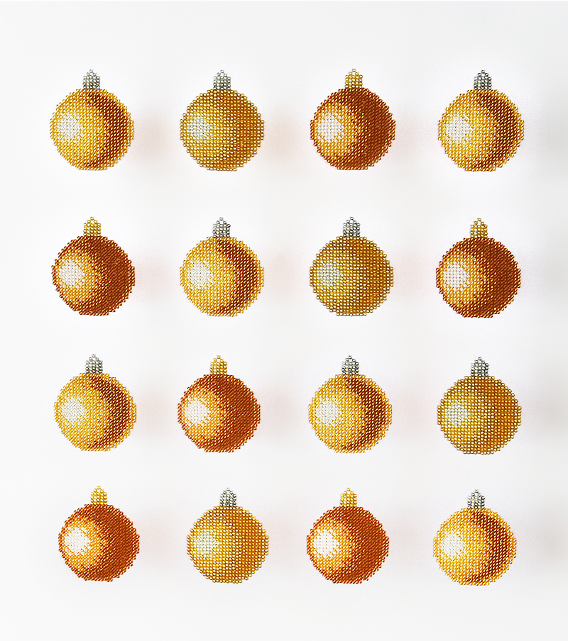 Miniart Bead Embroidery Kit – Golden Christmas Baubles
