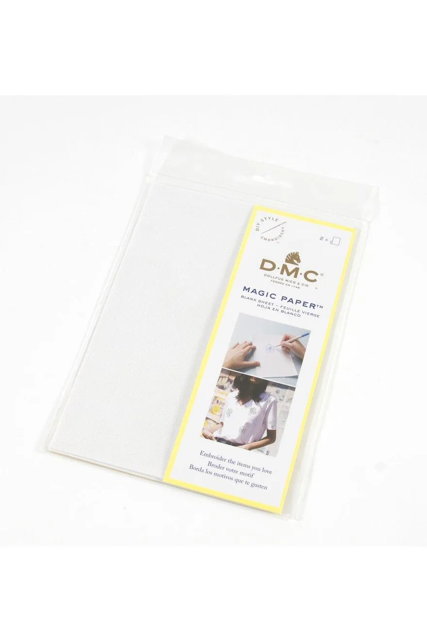 DMC Magic Paper – Pack of blank A5 Magic Paper – Create your own design on soluble canvas- For embroidery